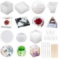 LifeTop DIY Ball Coaster Cendrier Bougies Résine Moule Silicone Kit Bundle Résine Époxy Art Starter Kit Et Moules Ensemble Complet Outils