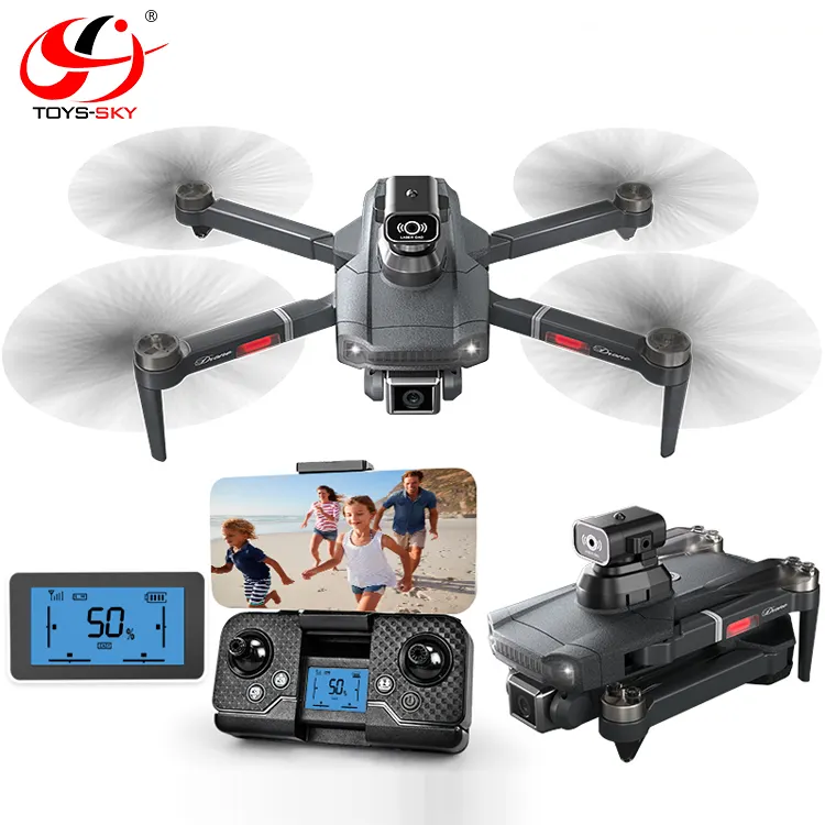 CSJRC Best Drone Brand S179 2.4G WIFI FPV Optical flow Folding RC Drone With Brushless And Infrared Obstacle Avoidance RTF