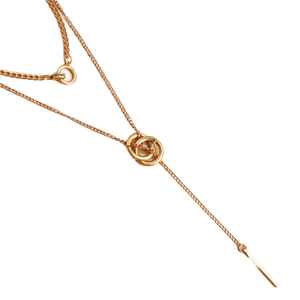 <span class=keywords><strong>Collar</strong></span> de Moda con Colgante de Cadena de Agua Plateada, Estilo Moderno, con Borla y Barra Larga, Doble Aro, Decoración para Fiesta - Product Image 1