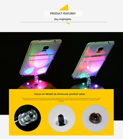 Meja Putar 360 Derajat ABS USB Charging untuk Perhiasan, Jam Tangan, Cincin, Ponsel, Video Shooting, Display, Live Selling, Kapasitas Beban 300-500g