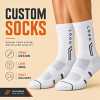 Chaussettes de sport en coton mi-mollet personnalisées avec logo imprimé, antidérapantes et résistantes à la transpiration, pour uniformes d'équipes sportives, OEM