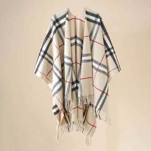 Wholesale Winter 130*150cm Oversized <b>Blanket</b> Poncho Scarf with Tassel Wool Cape Style Cloak Shawl <b>Beach</b> Poncho Womens - Product Image 3