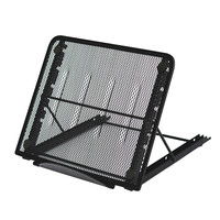 Support d'ordinateur portable réglable et pliable en métal, avec grille métallique, rotatif et portable, pour bureau à domicile