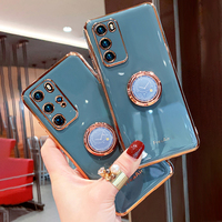 Funda para Samsung Galaxy Note 20 Ultra S20 FE S10 A6 A7 A8 Plus S21 A72 A52 J8, con Anillo de Soporte para Dedos, Plateada, Suave