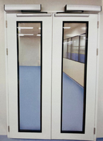 Porte en verre à ouverture latérale moderne et simple, imperméable, pour entrepôt, avec surface finie