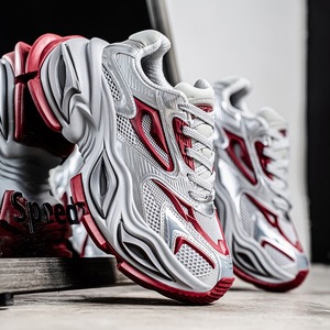 Zapatillas de running de otoño/invierno con suela gruesa, con cordones, de malla transpirable, elegantes para parejas - Product Image 3