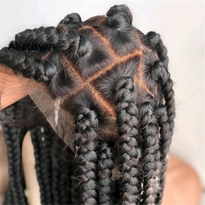 Best Seller Fake Scalp Natural Color Silky Straight <strong>Braided</strong> <strong>Wig</strong> Virgin Peruvian Human Hair Lace Front <strong>Wig</strong> - Product Image 3