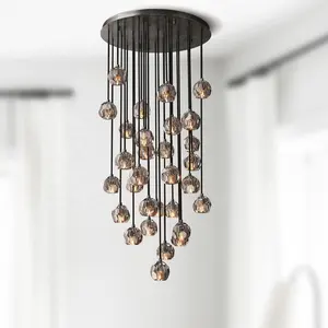 Modern Crystal Molecular Pendants Chandelier Ceiling Lighting Fixture For Living Dining Room Bedroom Kitchen Island Foyer Lobby