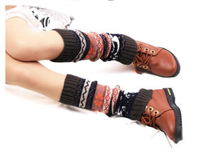 ถุงเท้าอะคริลิคถักให้ความอบอุ่นสำหรับผู้หญิงถุงเท้าให้ความอุ่นที่ขาสำหรับฤดูหนาว - Product Image 4