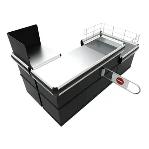 Black Steel Counter Table Supermarket Convenience Store Supermarket Equipment With Exit Control