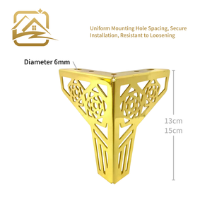 Pieds de canapé en métal creux à motif floral doré de 13 cm, prix usine, solides, pas chers, pour canapé-lit et armoire - Product Image 3