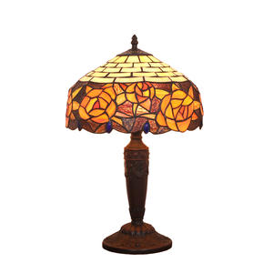 Lámparas de Mesa de Estilo Europeo Retro para Dormitorio, Diseño Creativo de Rosa Naranja, Interruptor de Atenuación con Botón, para Sala de Estar o Estudio - Product Image 5