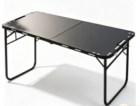 Table de camping pliable en métal sur mesure en gros, table de pique-nique portable et pliable pour le camping, le barbecue et la randonnée