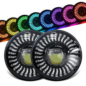 Faro LED Redondo de 7 Pulgadas con Control de Música por Aplicación, Ojos de Ángel con Cambio de Color, <span class=keywords><strong>Halo</strong></span> RGB para JK JL - Product Image 6