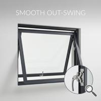 Ventana de Aluminio de Grado Comercial para Edificios de Oficinas, Ventana de Ventilación de Gran Tamaño con Manivela