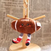 Porte-clés ours en peluche super doux et mignon, petit pendentif basketball et football pour rangement de badminton et haltères, rembourré en PP