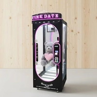 Makinas à pièces date rose ciseaux coupe prix cadeau machine coupe 2 gagner griffe machine gros jouets en peluche ciseaux machine de jeu