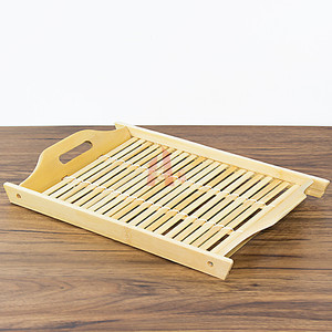 Plateaux de service en bambou rectangulaires tissés, petits, moyens et grands, pour le stockage et le service des aliments - Product Image 4