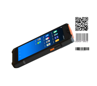 Terminal portable Android 14 PDA avec écran tactile intégral de 5,5 pouces, lecteur de codes-barres 2D NFC, téléphone mobile 4G LTE double SIM en stock