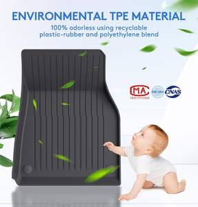 Custom Fit All Seasons TPE 5mm Thick 3-Piece Front/Rear Row Car <strong>Rug</strong> for Tesla Model Y 5-Seat 2020-2024 China - Product Image 6
