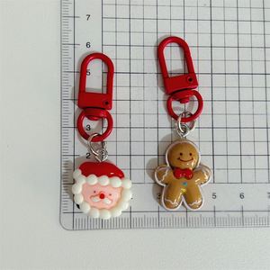 Wholesale Christmas New Gift <b>Cartoon</b> Cute Resin Keychain Santa Claus Pendant for <b>Backpack</b> Accessories - Product Image 4