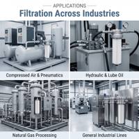 Filtre séparateur de gaz, élément filtrant coalescent FO-644A2 FO-614A3