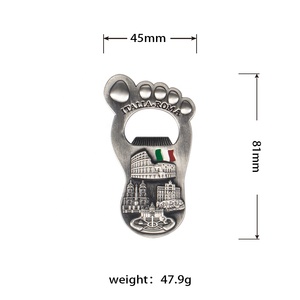 Abrebotellas <span class=keywords><strong>de</strong></span> metal <span class=keywords><strong>de</strong></span> aleación <span class=keywords><strong>de</strong></span> zinc con forma <span class=keywords><strong>de</strong></span> pie <span class=keywords><strong>de</strong></span> diseño personalizado Georgia <span class=keywords><strong>Estambul</strong></span> Maldivas Metal recuerdos turísticos Mdf imán <span class=keywords><strong>de</strong></span> nevera - Product Image 4