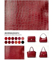 Cuir synthétique PU gaufré motif crocodile, largeur 137 cm, matériau imperméable pour sacs, chaussures, revêtements de canapé