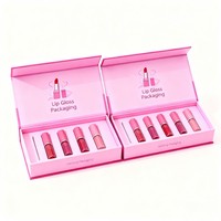 Boîte d'emballage de gloss à lèvres personnalisée en gros, boîte d'emballage de rouge à lèvres de luxe, boîte d'emballage de gloss à lèvres, vente chaude, coffret cadeau de cosmétiques