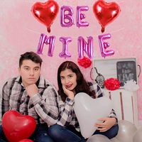 Ballon en feuille de 16 pouces, motif « Be Mine » en lettres, couleur rouge pêche, durable et recyclable, pour la Saint-Valentin romantique, les mariages et les fêtes