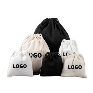 Customized Logo Printed Reusable Eco Friendly Cotton Canvas Linen Candle Soap <b>Pouch</b> Gift Drawstring Dust Bag - Product Image 2