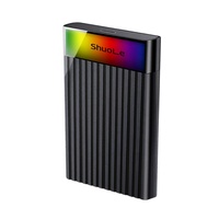 Casing Hard Disk Eksternal SHUOLE untuk SATA 2.5 Inch ke USB 3.1 dengan RGB untuk HDD SSD SATA III 9.5mm 7mm