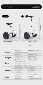 Trottinette <span class=keywords><strong>Électrique</strong></span> <span class=keywords><strong>Tout</strong></span>-<span class=keywords><strong>Terrain</strong></span> à Double Moteur Haute Vitesse 54V, Hoverboard 10 Pouces avec Contrôle par Application et Éclairage LED - Product Image 6