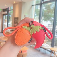 Schattig lederen tasje modehanger wortel chili gepersonaliseerde groente fruit sleutelhanger luxe custom charms voor merktas