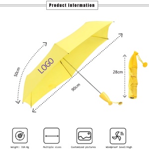 Wholesale Modern Cute Mini Pocket Fold <b>Umbrellas</b> Banana Shaped Pouch Special Case Pongee Fully-<b>Automatic</b> Business Gifts - Product Image 5