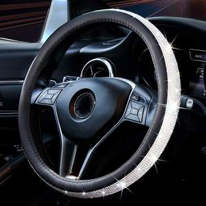 Blingbling Universal Fit Sparkling Crystal Design Rhinestone Car <span class=keywords><strong>Volante</strong></span> Cover Accesorios interiores-Suministro al por mayor - Product Image 1