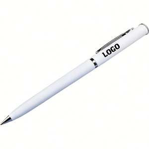 Custom <b>Simple</b> Ballpoint Pen for Office Hotel 1.0mm Writing Width Plastic Novelty Body Printable Logo for Front <b>Desk</b> Signatures - Product Image 1