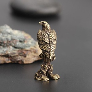 Aquila in ottone puro KI Tengqiao, simulazione di aquila con ali aperte, decorazione per studio, soggiorno, ufficio, camera da letto, scrivania. - Product Image 3