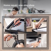 Ensemble d'outils manuels Deli Tools Home Series 4/6/8 pièces pour la rénovation et l'entretien quotidien de la maison, coffret cadeau