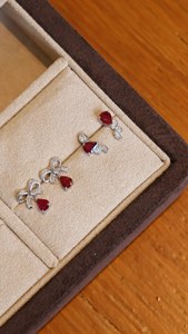 Boucles d'oreilles clous en or massif 18 carats Xinfly avec nœuds en diamant naturel, petites boucles d'oreilles nœuds en diamant, cadeau, en stock, bijoux fins - Product Image 2