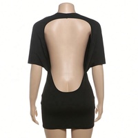 Vêtements pour femmes à la mode en gros, vêtements de club, robe élégante sans dos à manches courtes