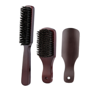 Cerdas de jabalí, venta al por mayor, plumero para el cuello, cepillo de pelo de madera, peine con logotipo personalizado, brocha de afeitar de madera negra para hombre - Product Image 1