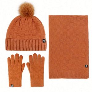 Wholesale Ladies Winter Hats Custom Logo Knitted Gorras Top Quality Thick Warm <b>Gloves</b> Scarf Sets Pom Beanie Hat - Product Image 4