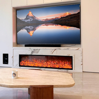 Cheminée électrique décorative de 1000 mm (40 pouces) pour hôtel et suite de villa, avec minuterie multi-heures, support TV et installation dissimulée