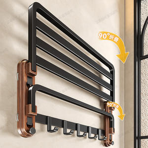 Estante de toallas de pared Blue Vine con 4 barras, organizador con ventosas, estante de almacenamiento para baño - Product Image 5