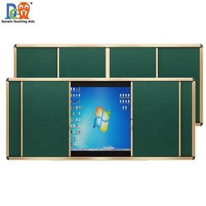 มัลติมีเดียกระดานดำการสอนแบบบูรณาการคอมพิวเตอร์ห้องเรียนไวท์บอร์ดอิเล็กทรอนิกส์กระดานสีเขียวแบบกดและดึง - Product Image 1