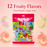Kolajoy 100g Mixed 12 Fruit Flavors Sugar-Free VC Mint Candy Tablets Bulk Wholesale