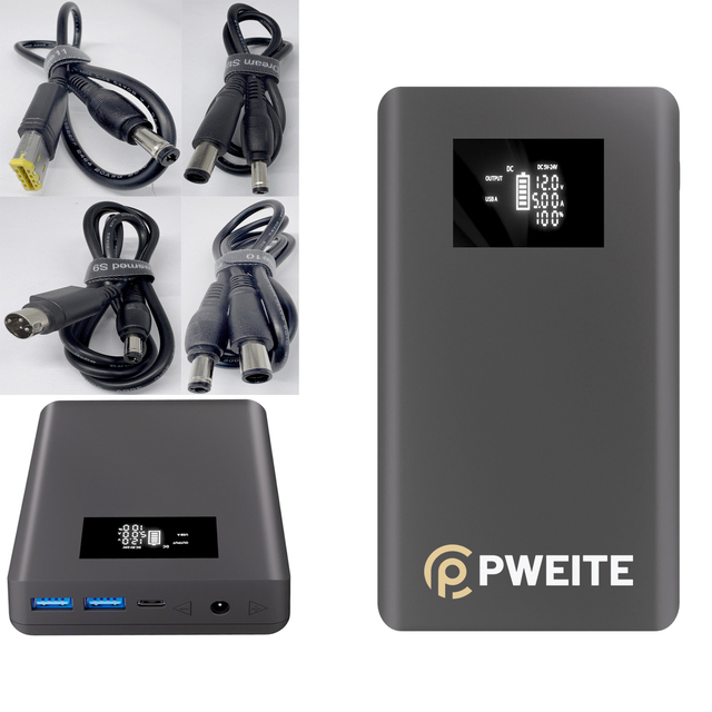 USB C PD 100W DC 5V 9V 7.4V 8.4V 12V 15V 16V 19V 20V 24V 18V 5A CPAP LED Strip Laptop Power Bank Portable External Battery Pack