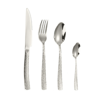 Ensemble de couverts vintage de haute qualité en acier inoxydable 304, comprenant une fourchette, un couteau et une cuillère, pour un usage domestique ou pour les mariages