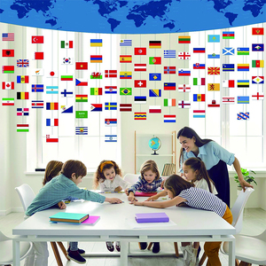 2025 Sản phẩm mới Bunting biểu ngữ bản đồ thế giới với chuỗi cờ Polyester hai mặt cho nhà hàng thanh vườn và trang trí tiệc - Product Image 5